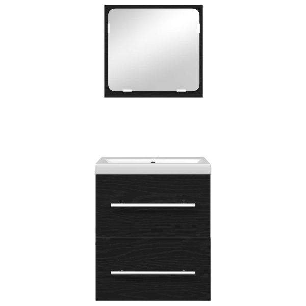 Комплект мебели за баня 2 pcs Черния дъб Инженерно дърво