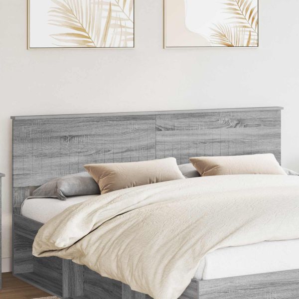 Облегалка за глава с таблото Сив Сонома 180 cm Инженерно дърво