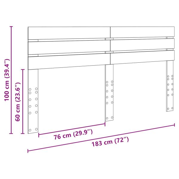 Облегалка за глава с таблото Сонома дъб 180 cm Инженерно дърво