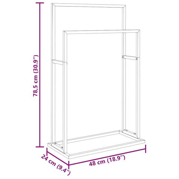 Свободностояща поставка за кърпи, бяла, 48x24x78,5 см, желязо