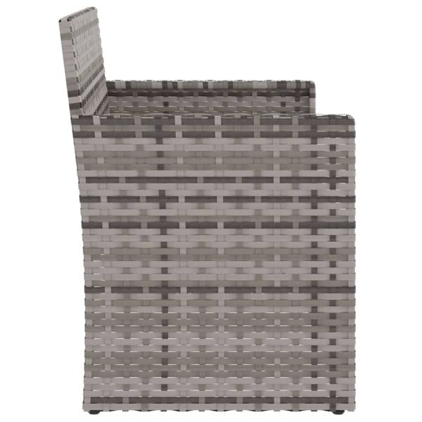 Градинска пейка с възглавници, сива, 105 см, полиратан