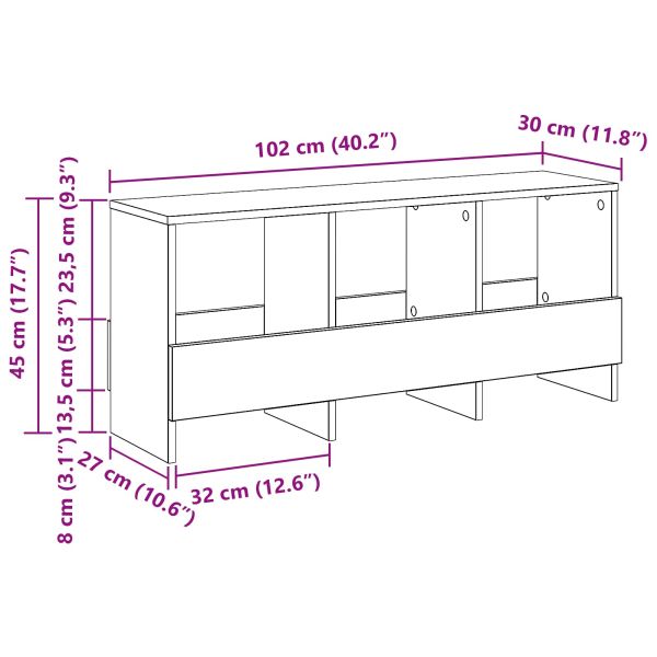 Етажерка за списания Дъб 102 x 30 x 45 см
