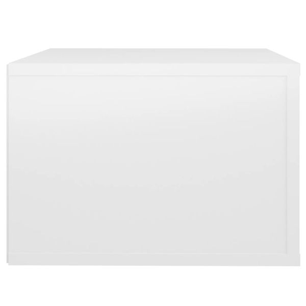 Нощно шкафче за стенен монтаж, бял гланц, 50x36x25 см