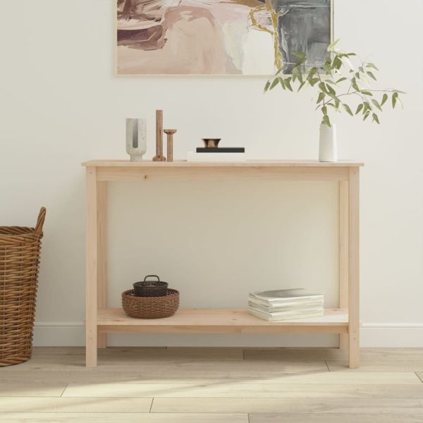 Конзолна маса, 110x40x80 см, борово дърво масив