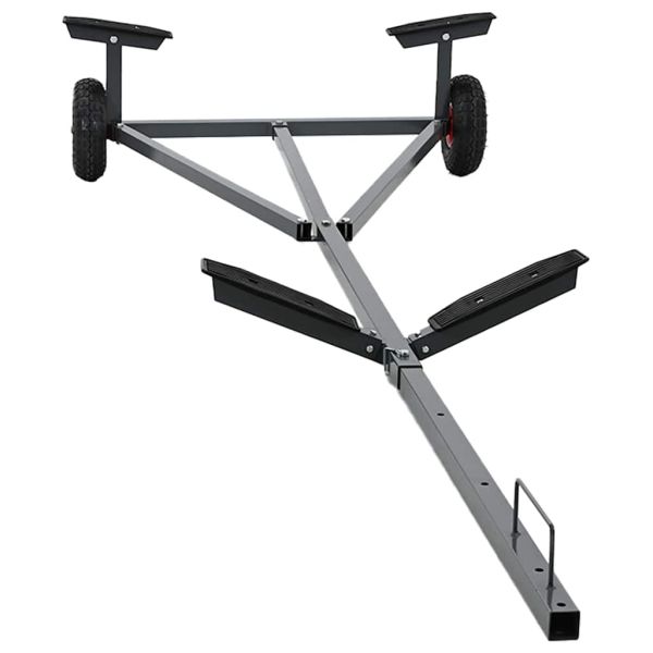 Трейлър за лодки Сребрист 302 x 107 x 42 см Стомана