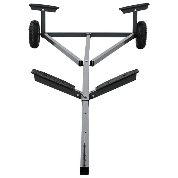 Трейлър за лодки Сребрист 302 x 107 x 42 см Стомана