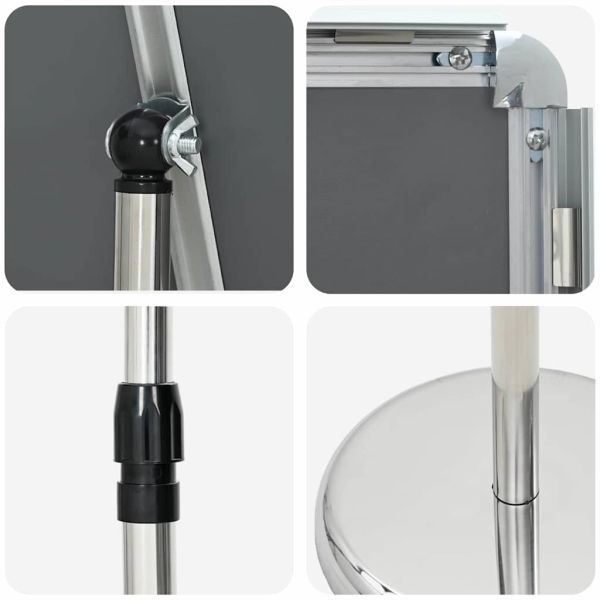 Стендове за търговски прояви Сребрист 25 x 25 x 125 см Алуминий