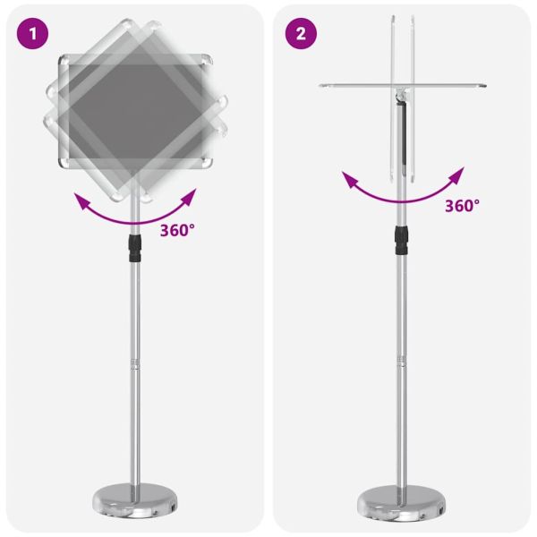 Стендове за търговски прояви Сребрист 25 x 25 x 125 см Алуминий