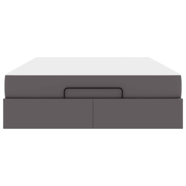 Рамка за легло с матрак с матрак 2 pcs Сив ПВЦ