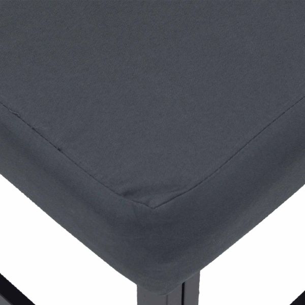 Градински Софа Комплект с възглавница 10 pcs Черно Алуминий