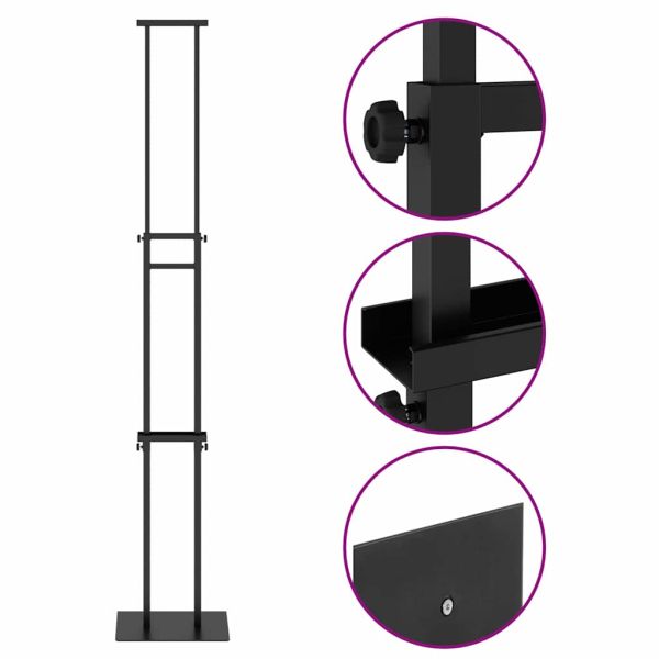 Стендове за търговски прояви 2 pcs Черно 30 x 23,5 x 210 см