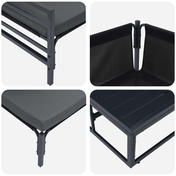 Градински Софа Комплект с възглавница 6 pcs Антрацит Стомана