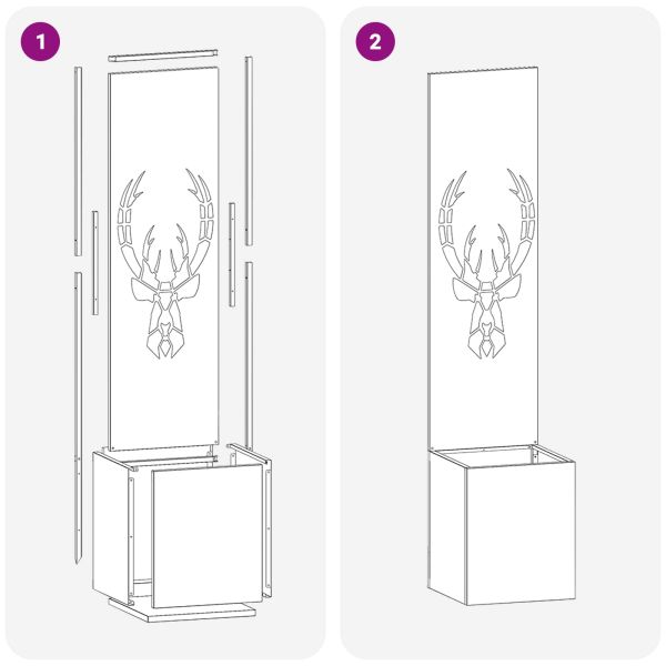 Екран за градинска неприкосновеност Ръждясало 32 x 140 см