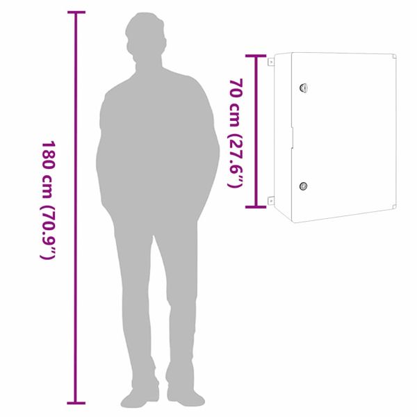 Контролен шкаф Сив 47 x 20 x 60 см ABS пластмаса