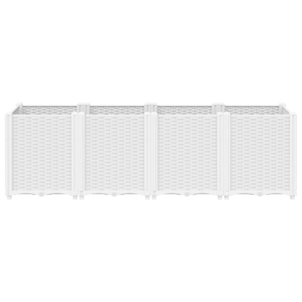 Градински сандък, бял, 160x40x53 см, PP