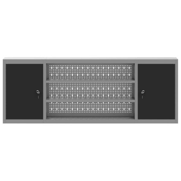 Шкаф за инструменти с рафт Черен и Сив 50 x 20 x 55 см