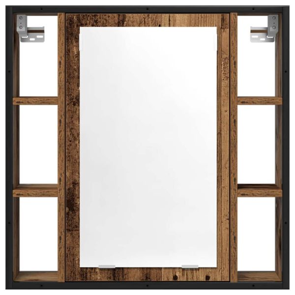 Шкаф за баня с огледало, 60x16x60 см, инженерно дърво