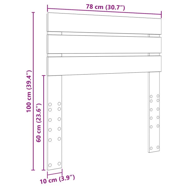 Облегалка за глава с таблото Старо дърво 75 cm Инженерно дърво