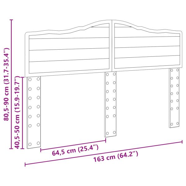 Облегалка за глава с таблото Кафяв дъб 160 cm Инженерно дърво