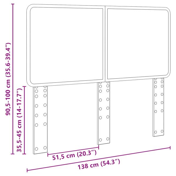Облегалка за глава с таблото Кафяв дъб 135 cm Инженерно дърво