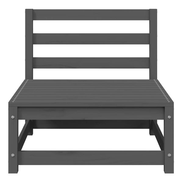 Градински лаундж комплект, 2 части, сив, бор масив