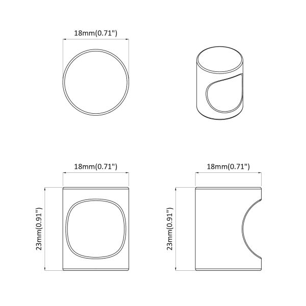 Шкафска дръжка 12 pcs Черно 18 x 23 мм Желязо