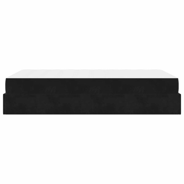Рамка за легло с матрак с матрак 2 pcs Черно Кадифе
