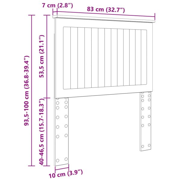 Облегалка за глава с таблото Старо дърво 80 cm Инженерно дърво