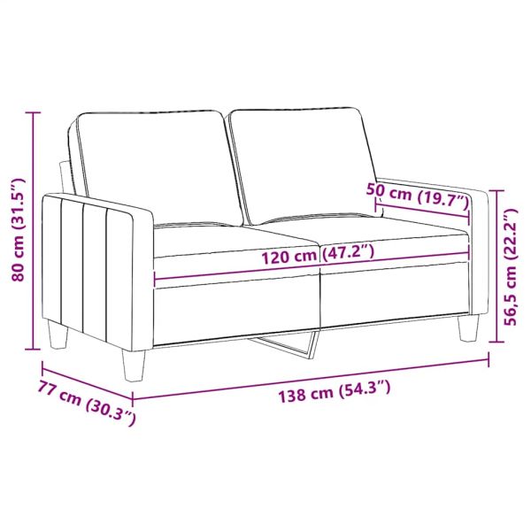 2-местен диван, Виненочервен, 120 см, плат