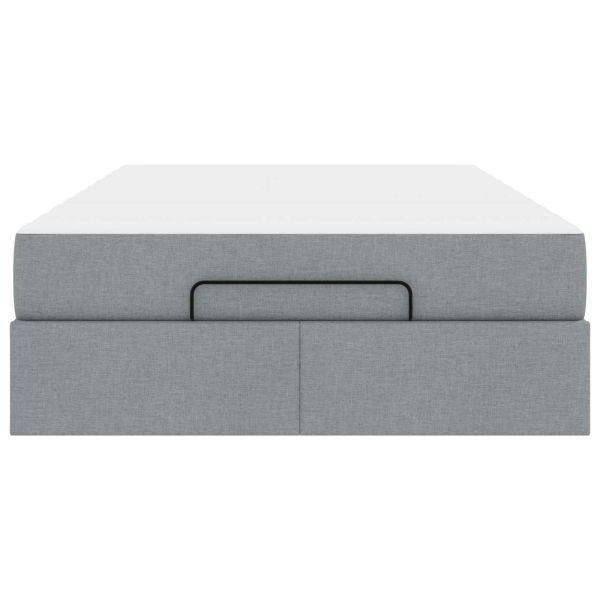 Рамка за легло с матрак с матрак 2 pcs Светлосиво текстил