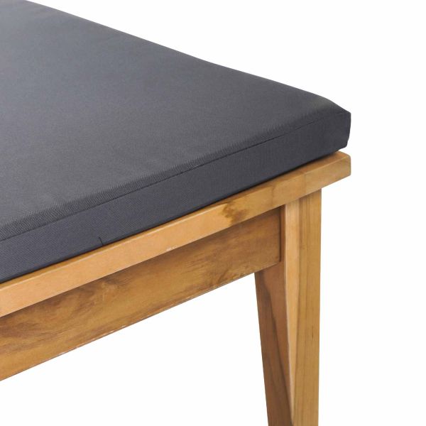 Градинска пейка 2 pcs Сив и кафяв Масивна тикова дървесина