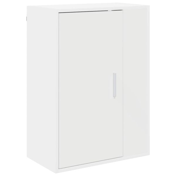 Комплект ТВ шкаф Монтиране на стена 4 pcs Бяло Инженерно дърво