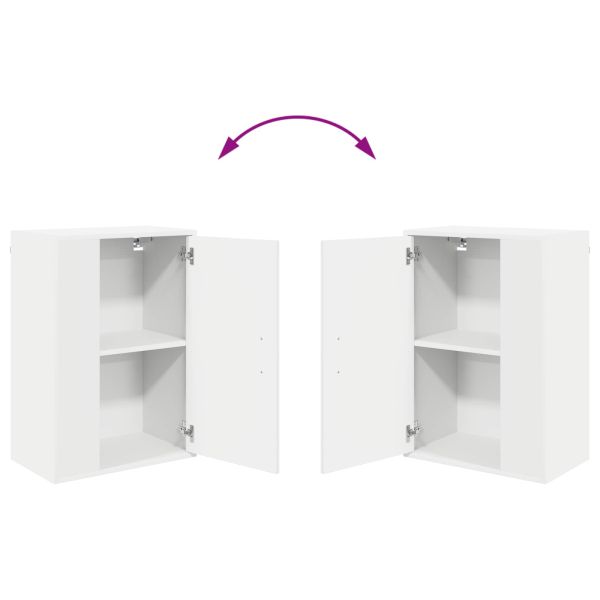 Комплект ТВ шкаф Монтиране на стена 4 pcs Бяло Инженерно дърво