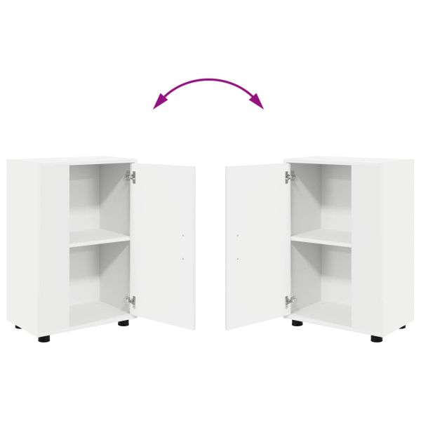 Комплект ТВ шкаф Монтиране на стена 4 pcs Бяло Инженерно дърво