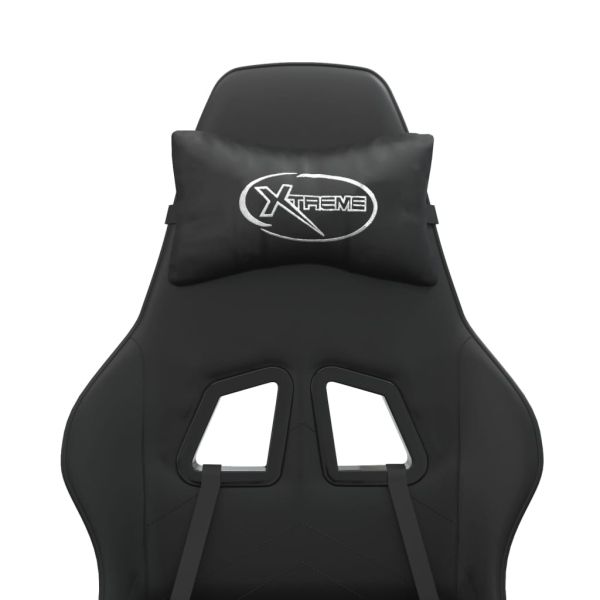 Гейминг стол, черен, изкуствена кожа