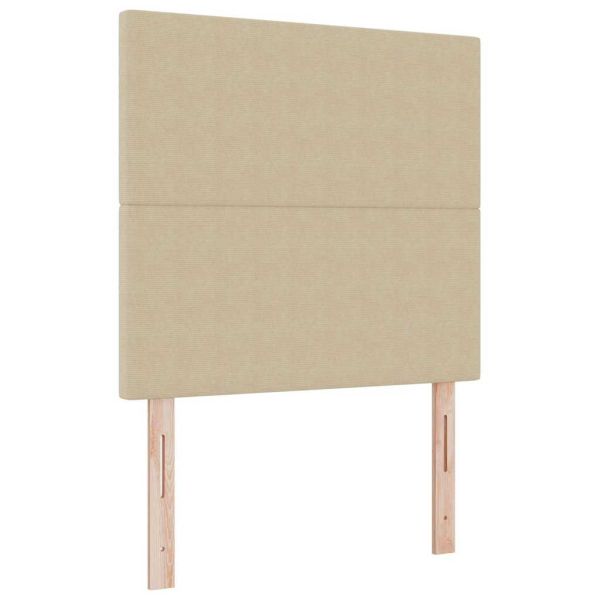 LED кутия за пружини с легло Светлосив и бял 100 x 200 cm