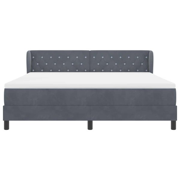 Легло с пружинирана основа Тъмносив 180 x 200 cm Кадифе