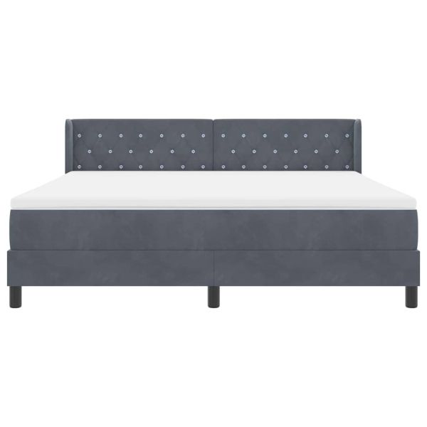 Легло с пружинирана основа Тъмен сив 200 x 180 cm Полиестер