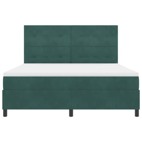 LED кутия за пружини с легло Тъмен зелен 180 x 200 cm текстил