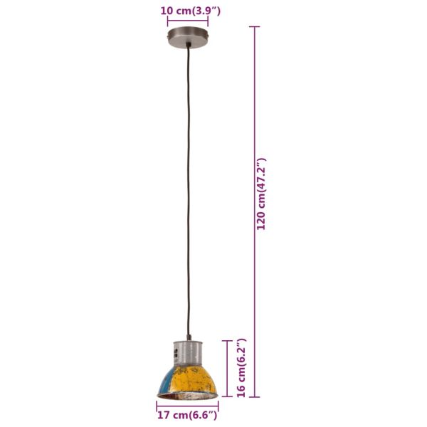 Индустриална пенделна лампа 25 W многоцветна кръгла 17 см E27