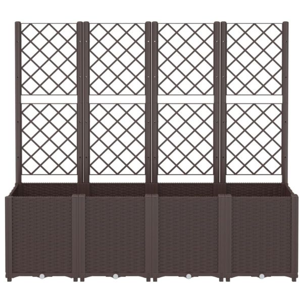 Градински сандък с пергола, кафяв, 160x40x140 см, PP