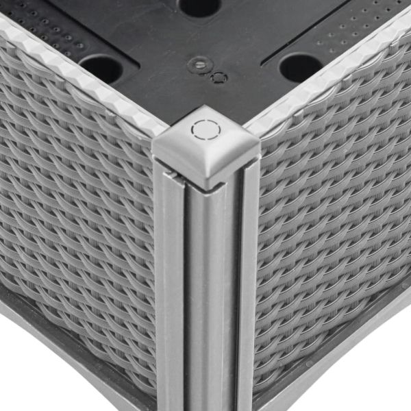 Градинска кашпа с крака, светлосива, 120x40x42 см, PP