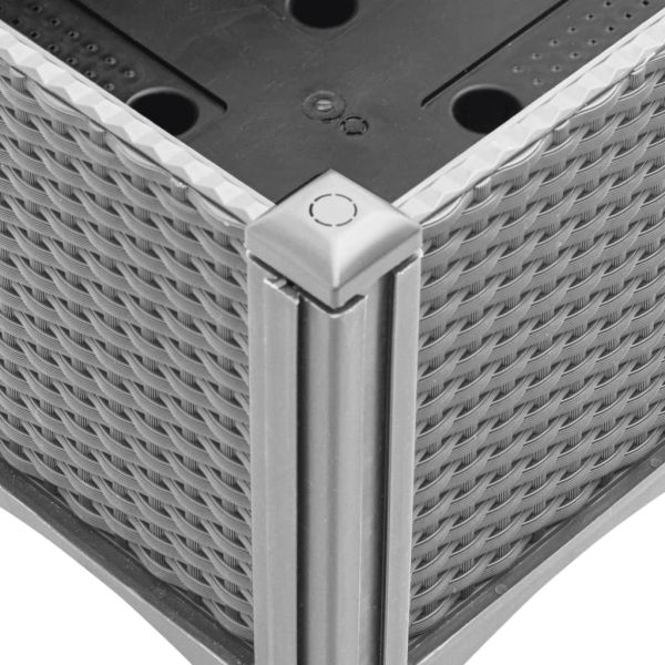 Градинска кашпа с крака, светлосива, 160x40x42 см, PP