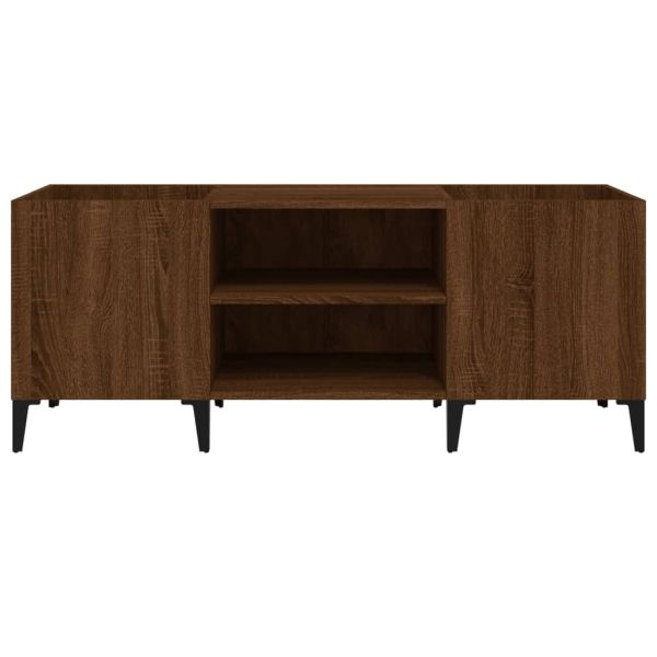 Шкаф за винилови плочи кафяв дъб 121x38x48 см инженерно дърво