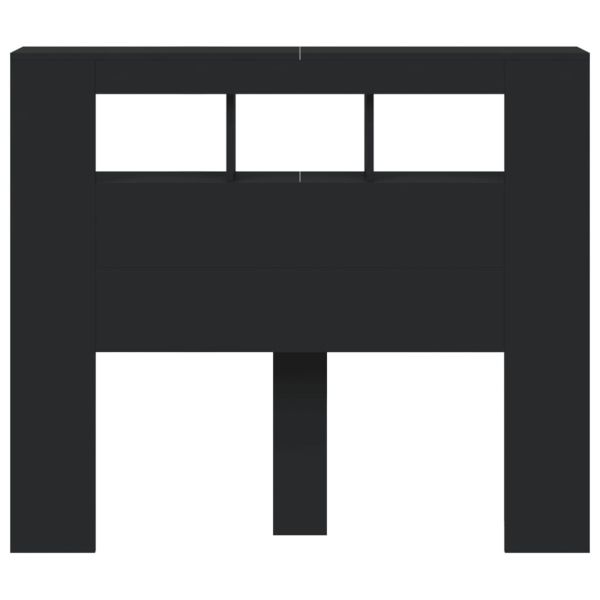 LED горна табла, черна, 120x18,5x103,5 см, инженерно дърво