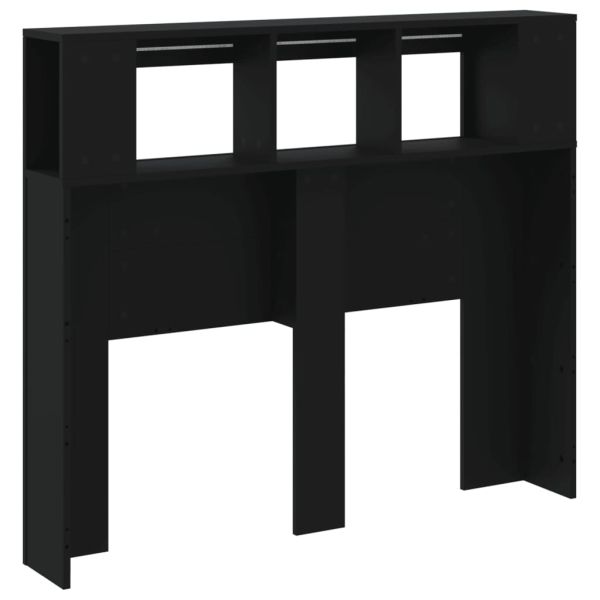 LED горна табла, черна, 120x18,5x103,5 см, инженерно дърво