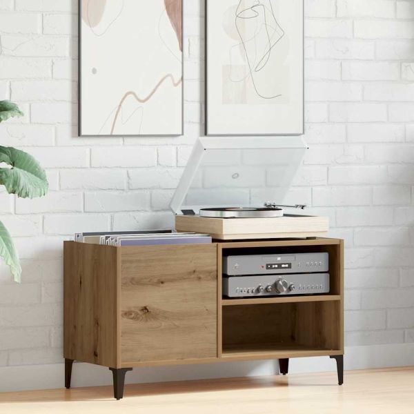 Шкаф за грамофонни плочи, 84,5x38x48 см, инженерно дърво