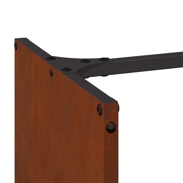 Стойка за дърва за огрев 40x30x80 см Патинираща стомана