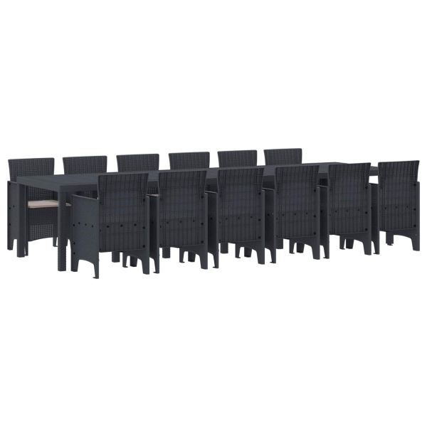 Комплект за хранене в градината 13 pcs Антрацит Ратан Polt