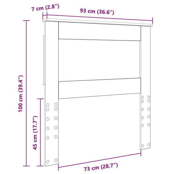 Облегалка за глава с таблото Сонома дъб 90 cm Инженерно дърво